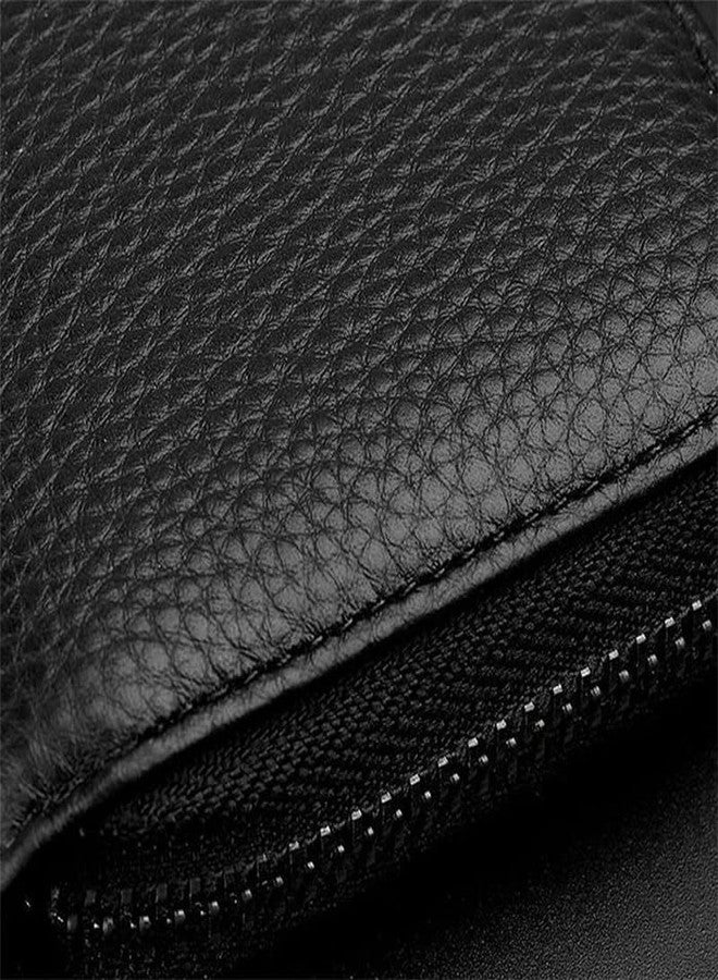 Brajin Blocking Black Genuine Leather Wallet for Men with ATM Card & Coin Zipper | Bi-Fold Wallet | Men's Wallet Purse - Image 4